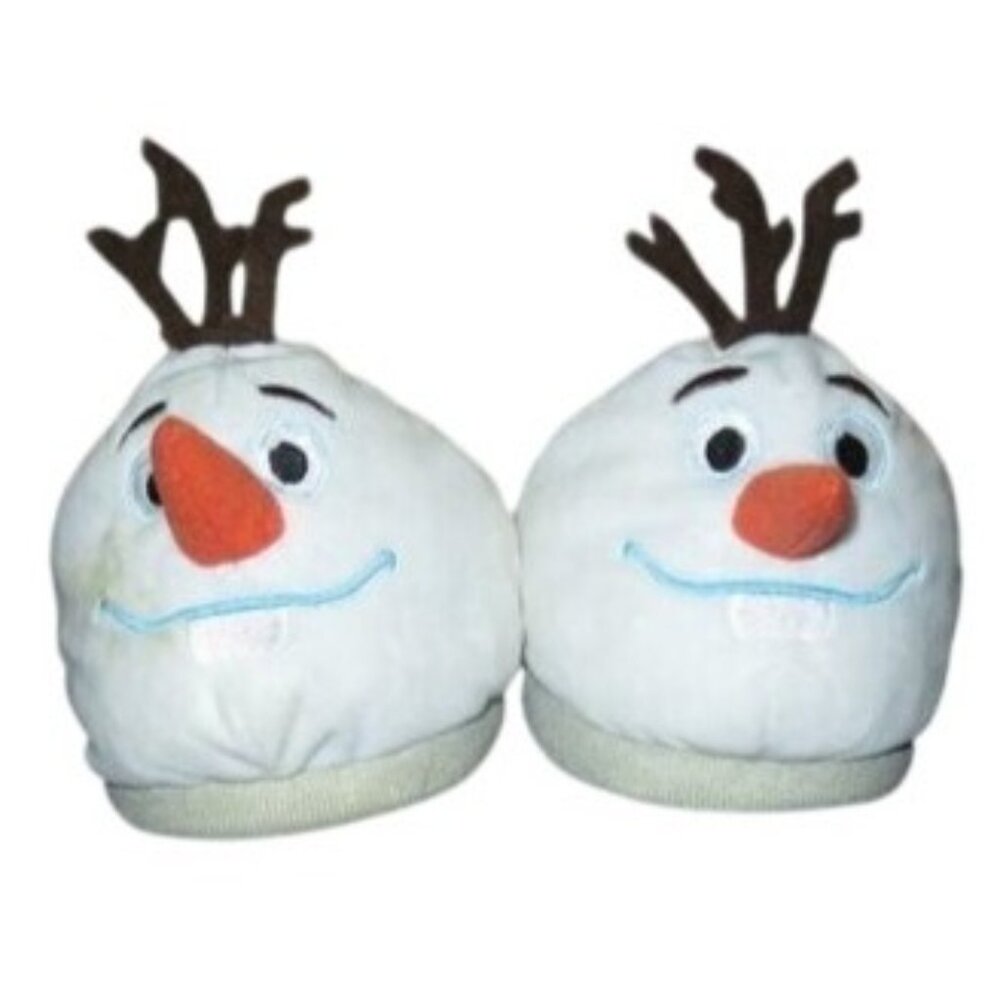 DISNEY FROZEN II OLAF Plush Doll Slippers Size L 4 Kids Child house shoes